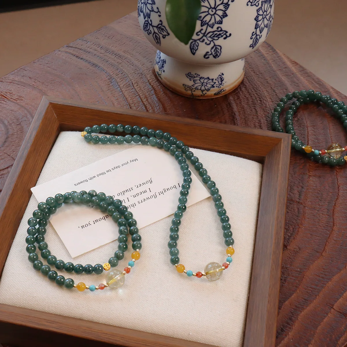 New Chinese Style Natural Blue Water Jadeite Crystal Double Wrap Beaded Bracelet for Women Luxury Vintage Bangle Fine Jewelry
New Chinese Style Natural Blue Water Jadeite Crystal Double Wrap Beaded Bracelet for Women Luxury Vintage Bangle Fine Jewelry