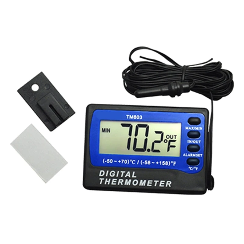 Digital Thermograph Temperature Meter With Large Display Indoor/Outdoor Use Suitable For Aquariums Box Freezers
Digital Thermograph Temperature Meter With Large Display Indoor/Outdoor Use Suitable For Aquariums Box Freezers