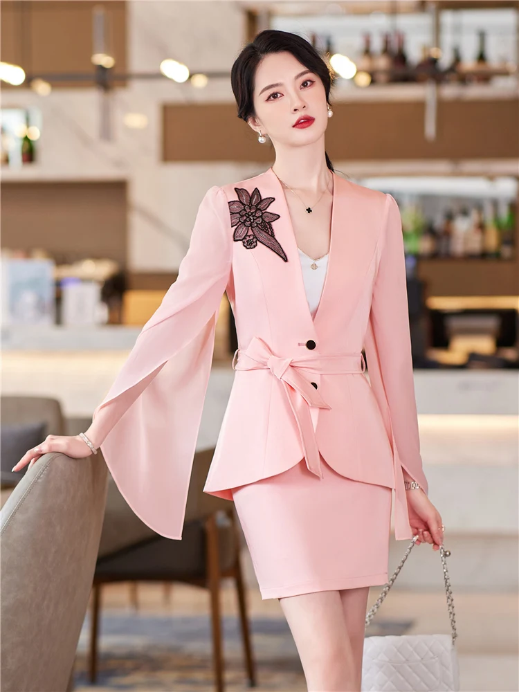 Women Elegant Blazer and Skirt Suit 2 Pieces Sets Shawl Collar Split Sleeve Office Lady Party Dinner Workwear New Spring
Women Elegant Blazer and Skirt Suit 2 Pieces Sets Shawl Collar Split Sleeve Office Lady Party Dinner Workwear New Spring