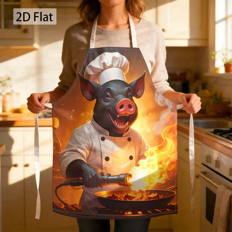 2D Flat 1pc Linen Apron Funny Chef Pig Print Kitchen Cooking Baking BBQ Grill Party Work Bib Apron For Women Men
2D Flat 1pc Linen Apron Funny Chef Pig Print Kitchen Cooking Baking BBQ Grill Party Work Bib Apron For Women Men