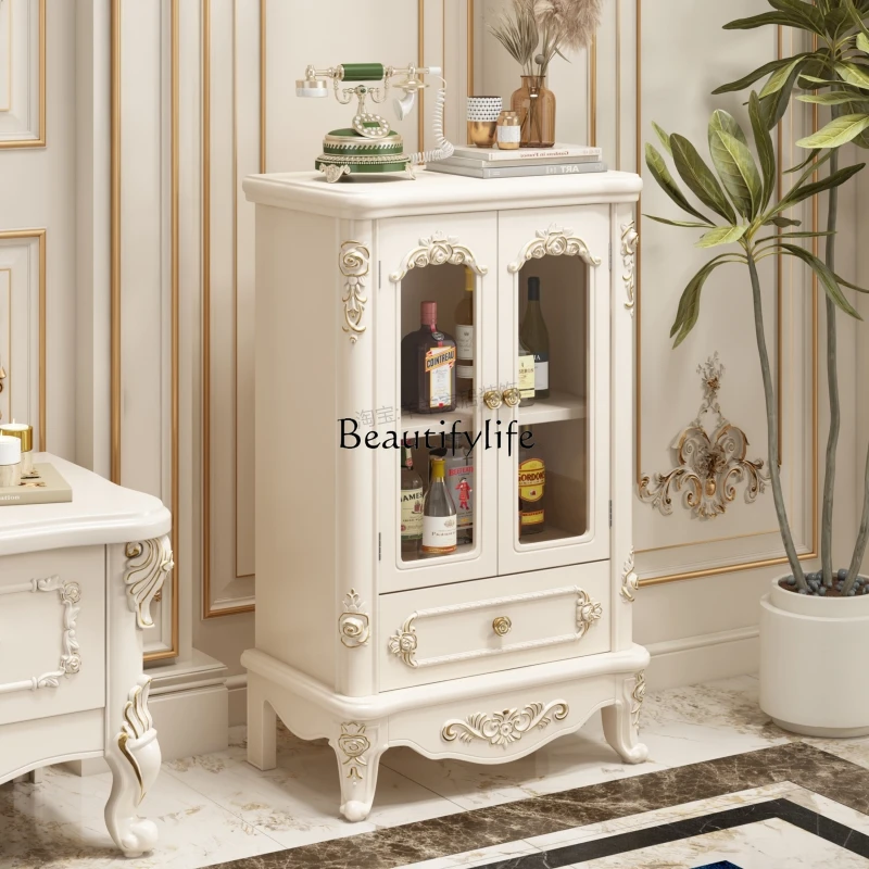 Wine cabinet European style modern simple dining side display objects against the wall household living room TV side cabinet
Wine cabinet European style modern simple dining side display objects against the wall household living room TV side cabinet
