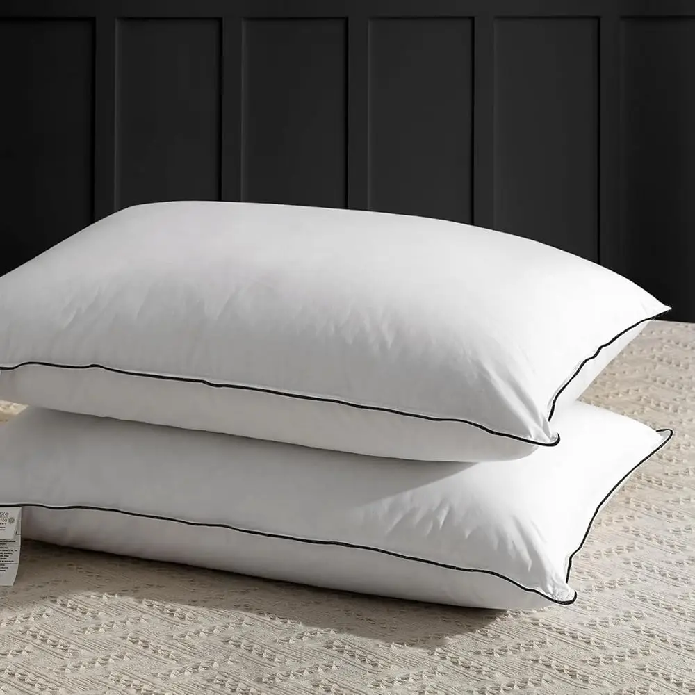 Medium Firm Feathers Down/Poly Pillow King Size Set Of 2, Luxury Feather Pillow For Sleeping, 100% Organic Cotton Cover Hotel
Medium Firm Feathers Down/Poly Pillow King Size Set Of 2, Luxury Feather Pillow For Sleeping, 100% Organic Cotton Cover Hotel