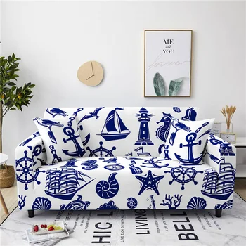Nautical Theme Style Sofa Cover Elastic Adjustable Sofas Covers Corner Sofa Cover Home Sofa Adjustable Sofas Cover 3 And 2 Seats