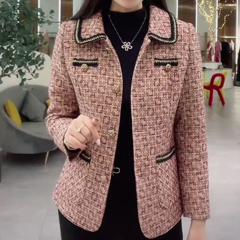 Slimming Short Coat Jacket Women's Midlife Fashionable Open Cardigan Autumn Small Fragrance Style Top Women's Wear
Slimming Short Coat Jacket Women's Midlife Fashionable Open Cardigan Autumn Small Fragrance Style Top Women's Wear