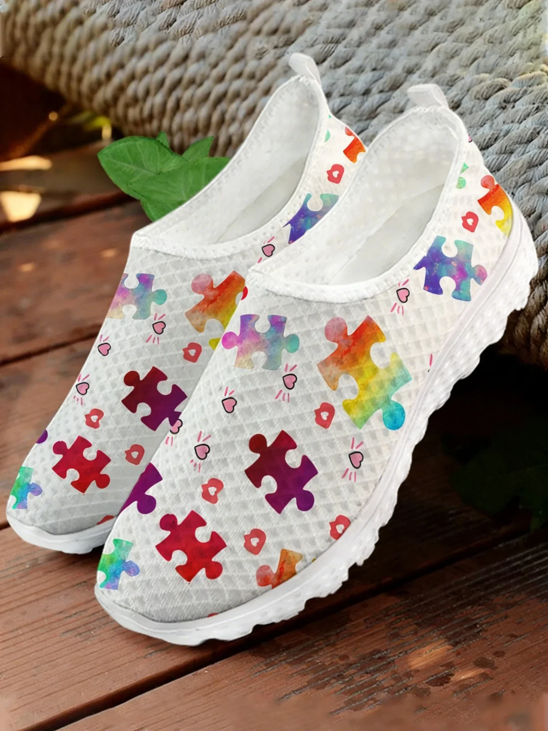 White World Autism Day Colorful Puzzle Print Mesh High Quality Sneakers Men Casual Fashion Custom Made Tennis Flat Couple Shoes
White World Autism Day Colorful Puzzle Print Mesh High Quality Sneakers Men Casual Fashion Custom Made Tennis Flat Couple Shoes