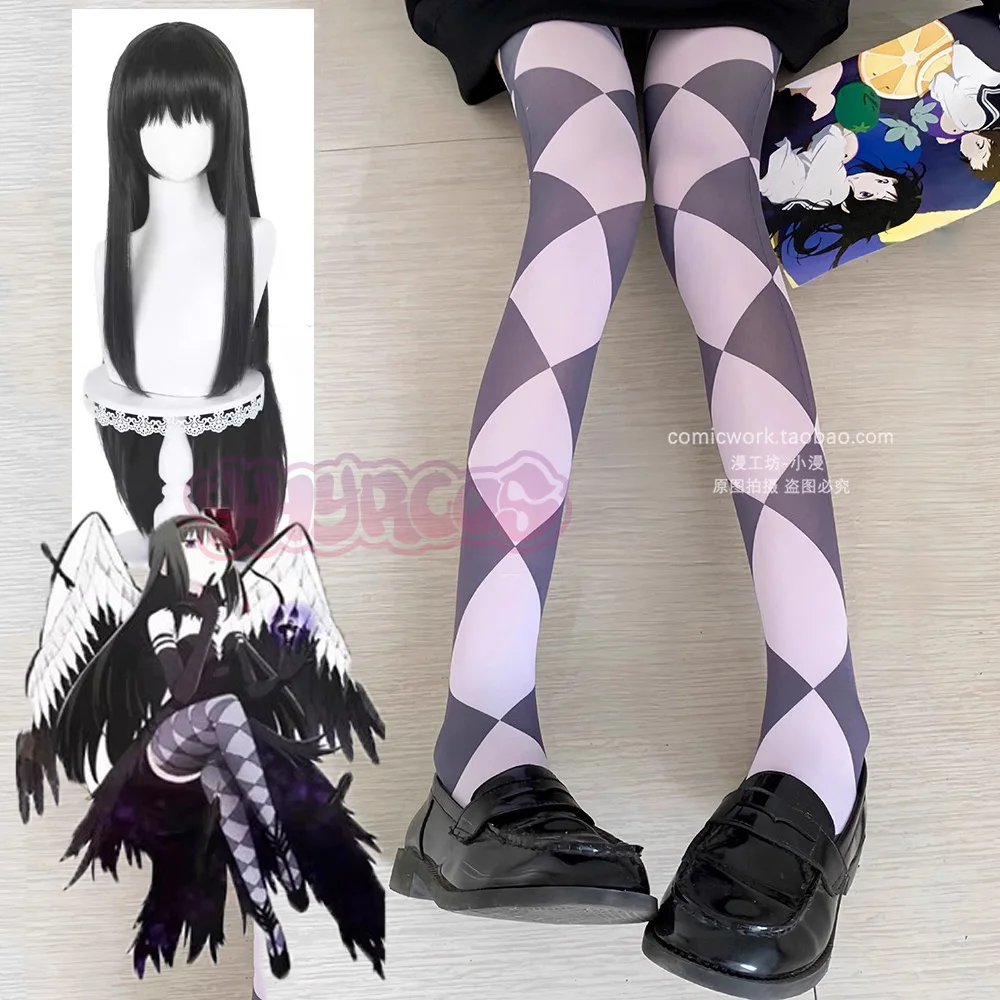 Puella Magi Madoka Magica Akemi Homura, чулки для косплея, парик, обувь, пламя, форма демона, гольфы, аксессуары для костюма на Хэллоуин 
Puella Magi Madoka Magica Akemi Homura, чулки для косплея, парик, обувь, пламя, форма демона, гольфы, аксессуары для костюма на Хэллоуин
