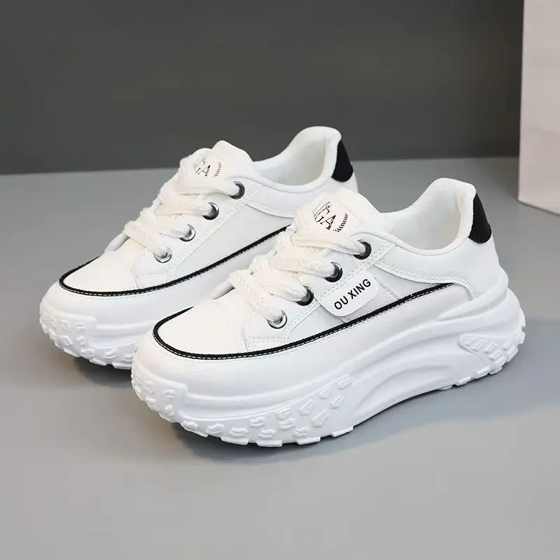 Women's Leather Wedges Lace Up Casual Sneakers Spring Autumn New Thick Sole Non Slip Waterproof Casual Shoes Little White Shoes
Women's Leather Wedges Lace Up Casual Sneakers Spring Autumn New Thick Sole Non Slip Waterproof Casual Shoes Little White Shoes