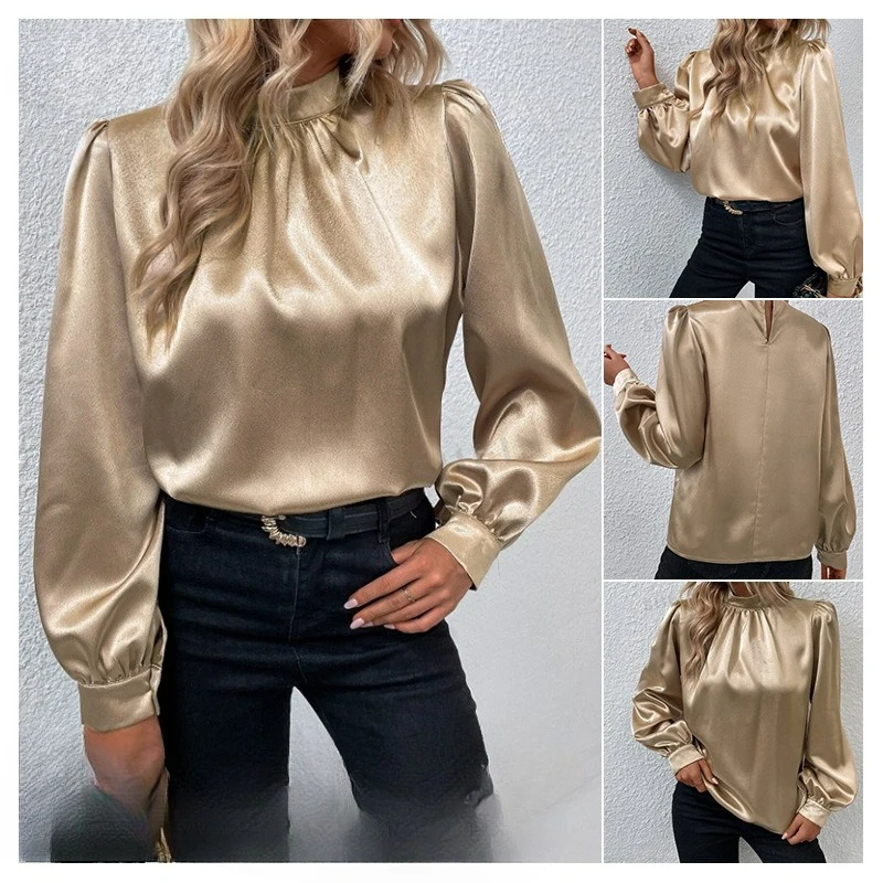 2025 Autumn New Stand Collar Lantern Sleeve T-Shirt Versatile Long Sleeve New Personality Women's Fashion
2025 Autumn New Stand Collar Lantern Sleeve T-Shirt Versatile Long Sleeve New Personality Women's Fashion