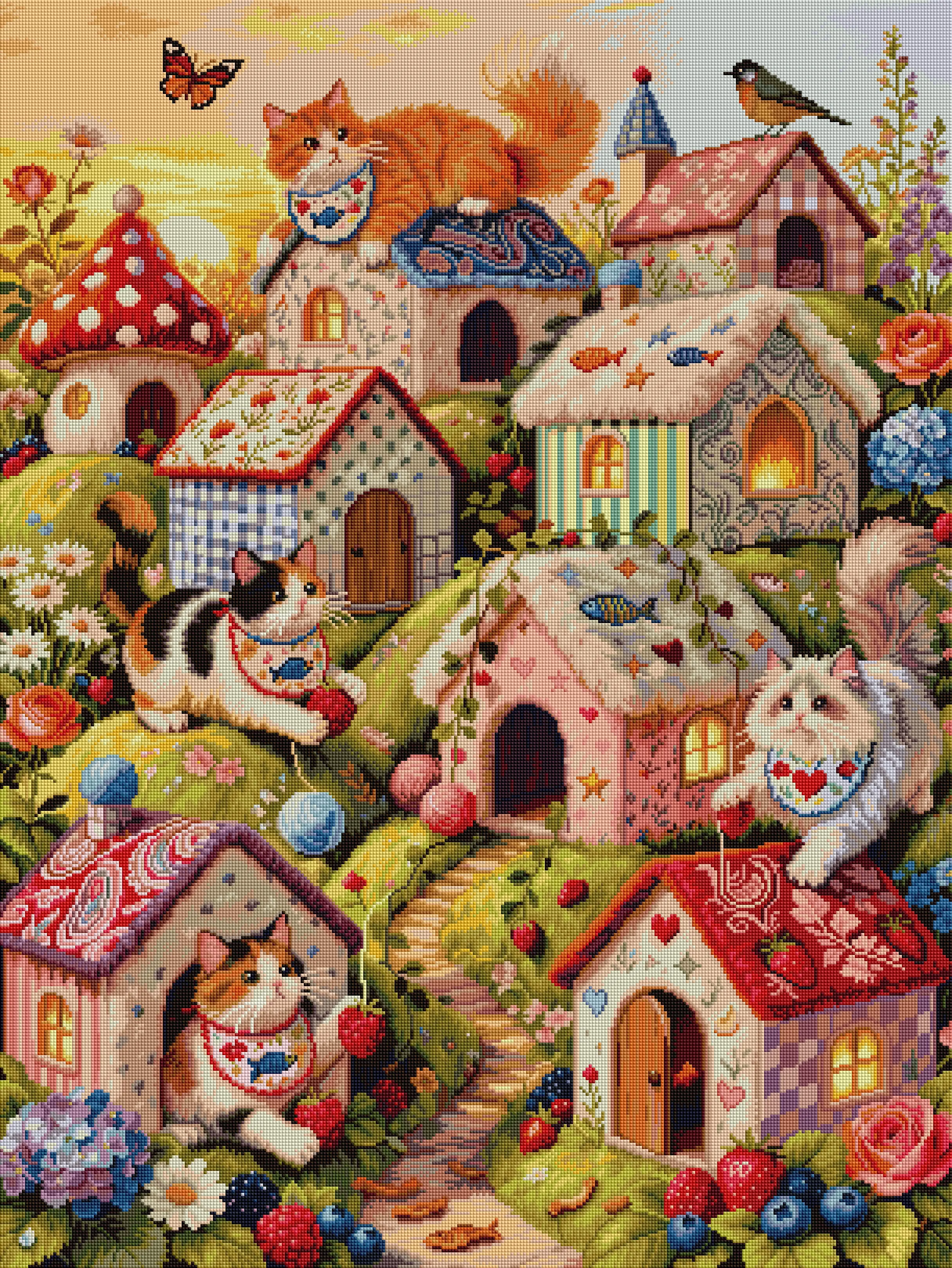 Foreveryoung Fairy Tale Village with Kittens Diamond Kit,75×100cm,triple diamonds.Cute cat-themed wall decor,great DIY gift.
Foreveryoung Fairy Tale Village with Kittens Diamond Kit,75×100cm,triple diamonds.Cute cat-themed wall decor,great DIY gift.