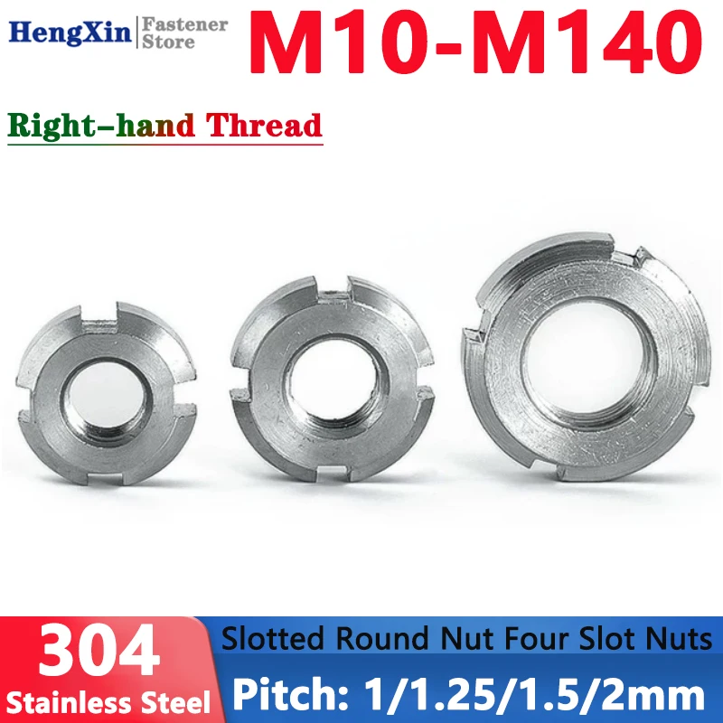 M10 M12 M14 M16 M18 M20 M22 M24 M25 M27 M30 M33 M35 M36 M39 M40-M140 304 Stainless Steel Slotted Round Nut Four Slot Nuts GB812
M10 M12 M14 M16 M18 M20 M22 M24 M25 M27 M30 M33 M35 M36 M39 M40-M140 304 Stainless Steel Slotted Round Nut Four Slot Nuts GB812