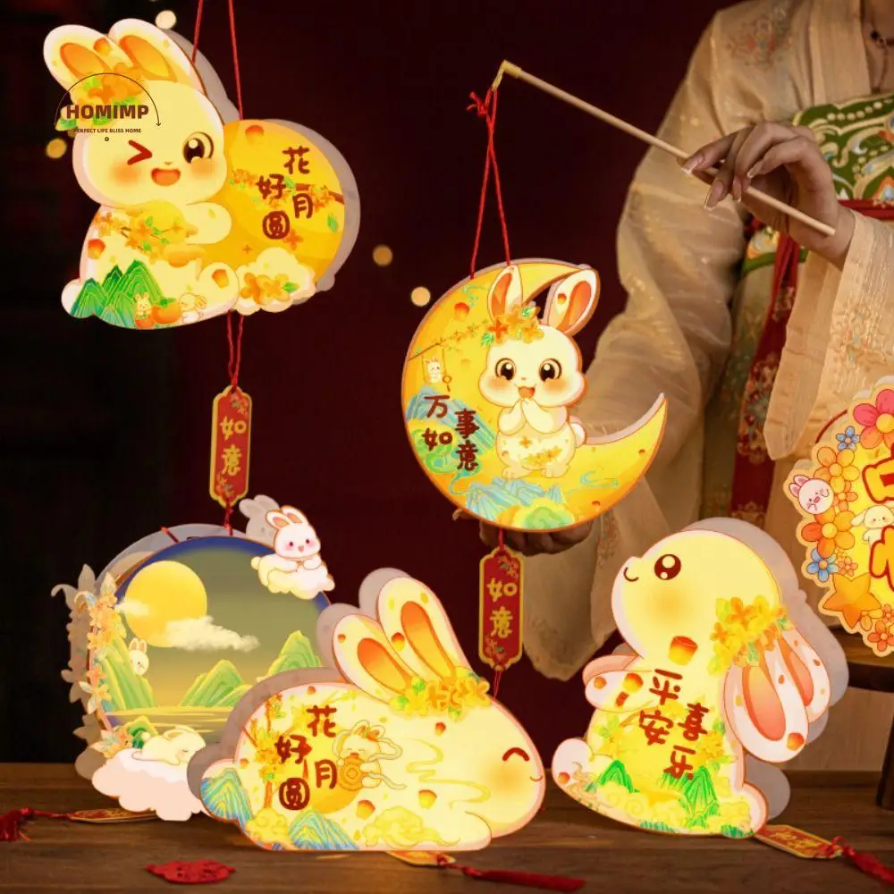 Cartoon Rabbit Lanterns Luminous Glowing Mid-Autumn Festival Lantern Handmade Chinese Style Lantern DIY Material Package 
Cartoon Rabbit Lanterns Luminous Glowing Mid-Autumn Festival Lantern Handmade Chinese Style Lantern DIY Material Package