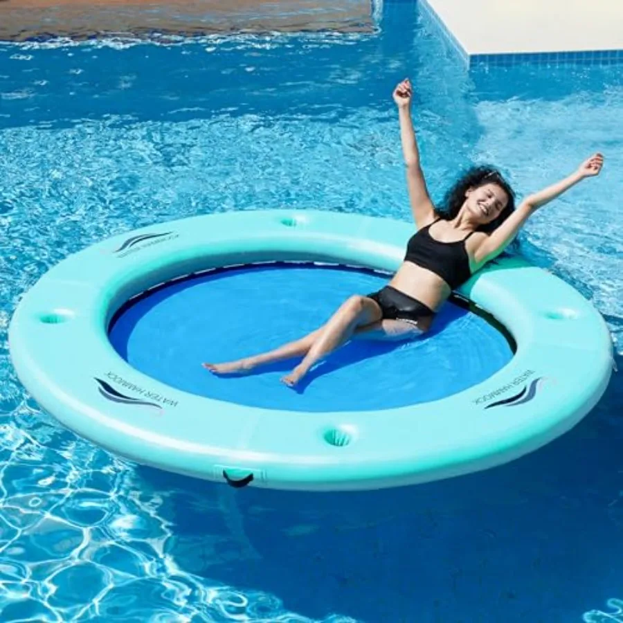 SunChill Heavy Duty 8ft Round Inflatable Water Hammock for Adults with Cup Holders Mesh Ring Float in Blue for Lake Pool Party
SunChill Heavy Duty 8ft Round Inflatable Water Hammock for Adults with Cup Holders Mesh Ring Float in Blue for Lake Pool Party