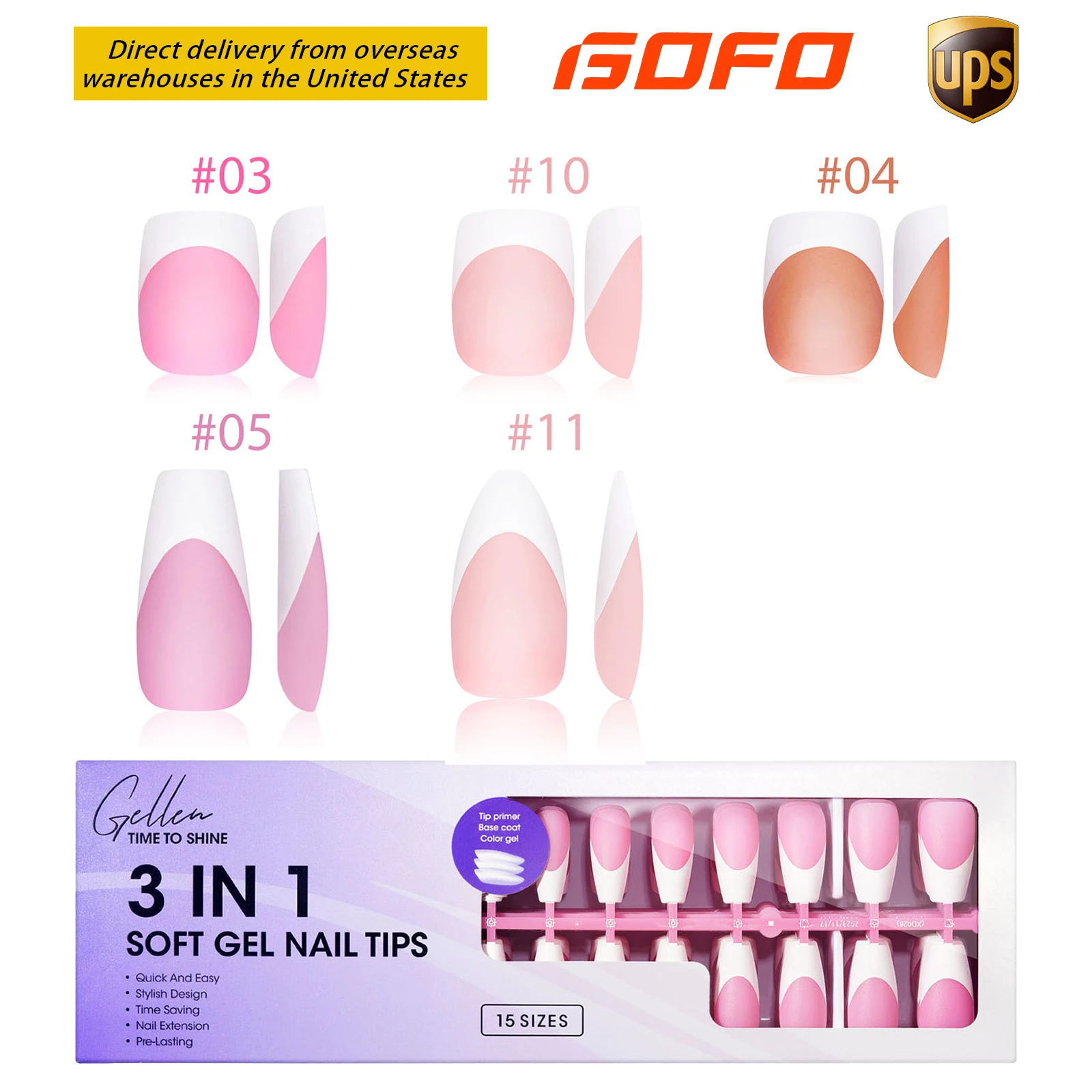 GELLEN French Square Tip Kit Nails Fake 3 in 1 Soft Gel Press on Nail Tips Pink Brown Long Coffin False Nail 15 Sizes DIY Gifts
GELLEN French Square Tip Kit Nails Fake 3 in 1 Soft Gel Press on Nail Tips Pink Brown Long Coffin False Nail 15 Sizes DIY Gifts