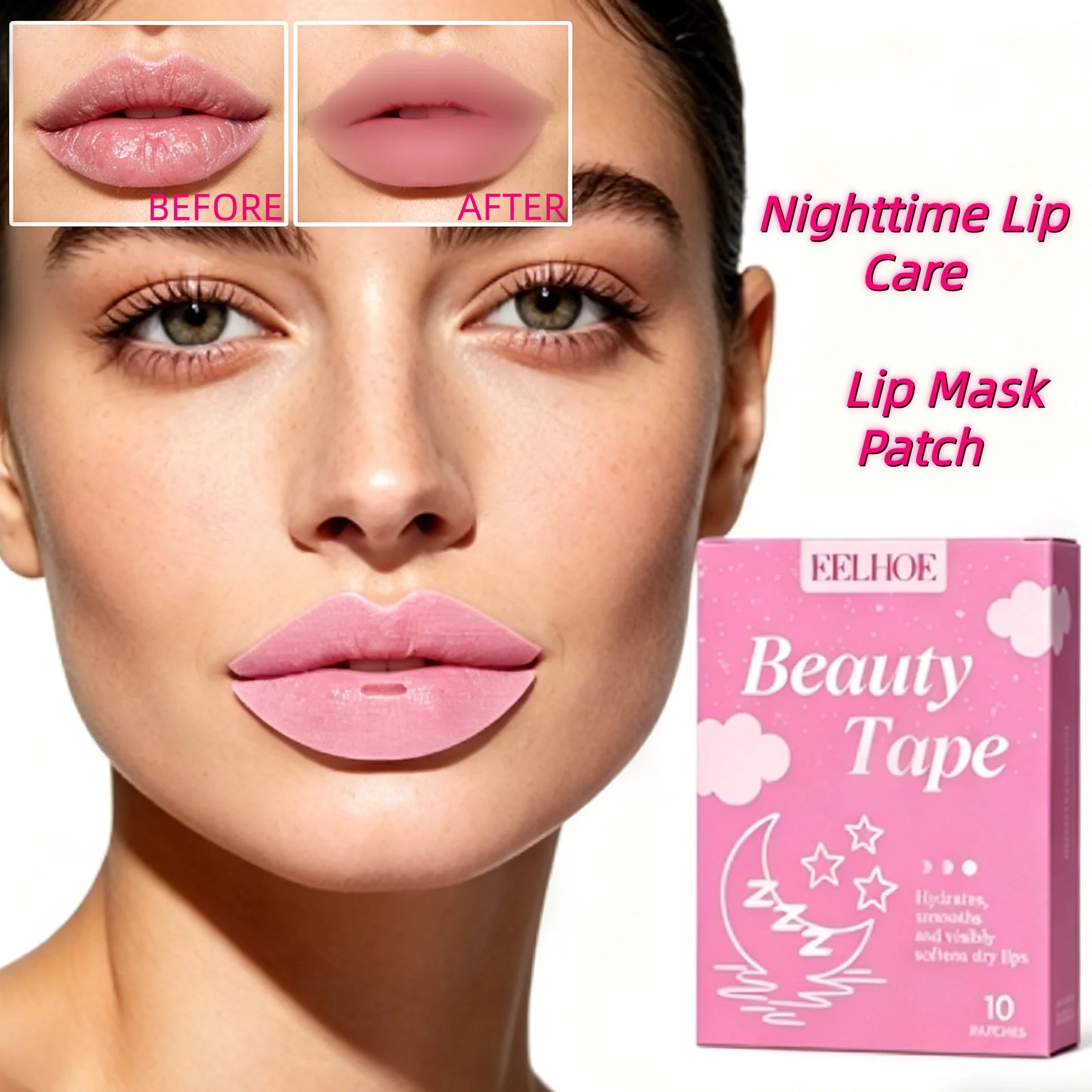 Nighttime Lip Care Lip Mask Patch- Deeply Moisture Surge,Smooths Lip Lines & 3D Contoured Fit,Anti-Chapping, Smooth Fine Lines
Nighttime Lip Care Lip Mask Patch- Deeply Moisture Surge,Smooths Lip Lines & 3D Contoured Fit,Anti-Chapping, Smooth Fine Lines