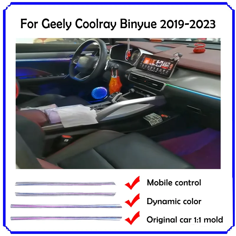 Gialulimn Ambient Light For Geely Coolray Binyue 2019-2023 L/RHD 256 Color Backlight RGB Atmosphere Lamp Door Trim atmospheric
Gialulimn Ambient Light For Geely Coolray Binyue 2019-2023 L/RHD 256 Color Backlight RGB Atmosphere Lamp Door Trim atmospheric