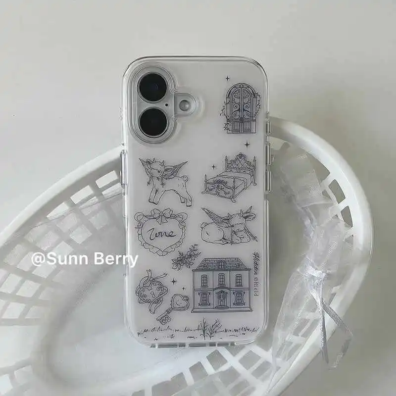 Korean Minimalist Line Angel Lamb House Phone Case For IPhone 17 16 15 Pro 14 Plus 13 12 11 Pro Max Plus 17Air Transparent Cover
Korean Minimalist Line Angel Lamb House Phone Case For IPhone 17 16 15 Pro 14 Plus 13 12 11 Pro Max Plus 17Air Transparent Cover