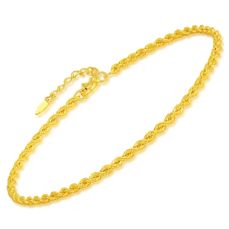 Real 18k Gold Simple Twisted Rope Chain Bracelets for Women Fine Jewelry AU750 Yellow Gold Bracelet Bangle Girls Birthday Gift
Real 18k Gold Simple Twisted Rope Chain Bracelets for Women Fine Jewelry AU750 Yellow Gold Bracelet Bangle Girls Birthday Gift
