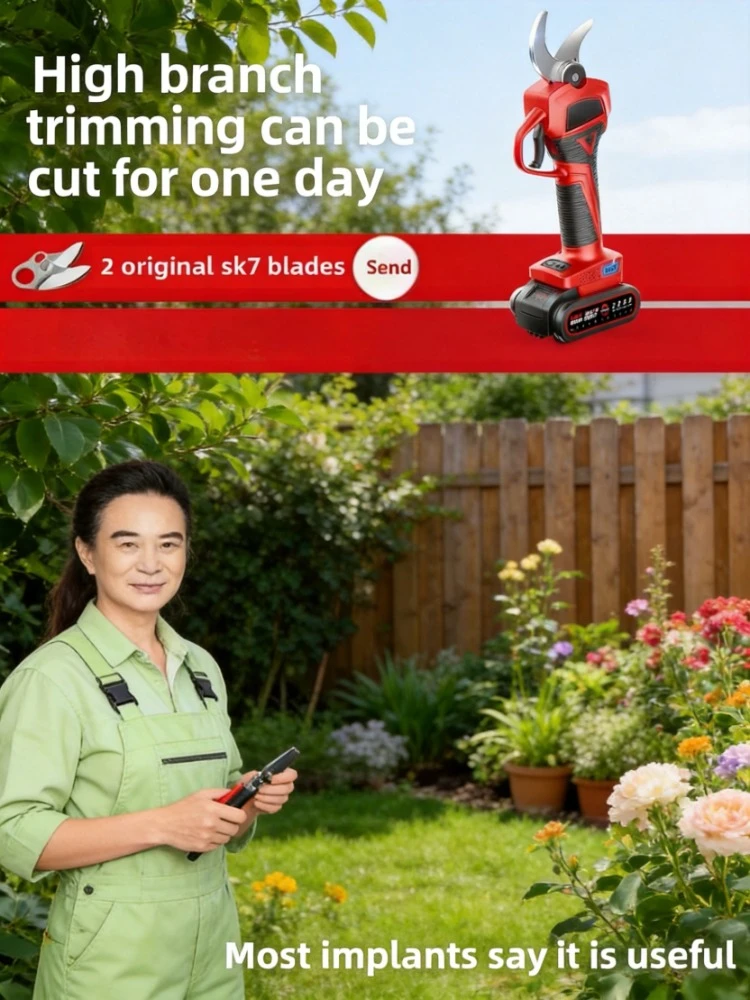 Cordless Electric Pruning Shears Lithium Battery Gardening Tool for Fruit Tree Branch Trimming
Cordless Electric Pruning Shears Lithium Battery Gardening Tool for Fruit Tree Branch Trimming