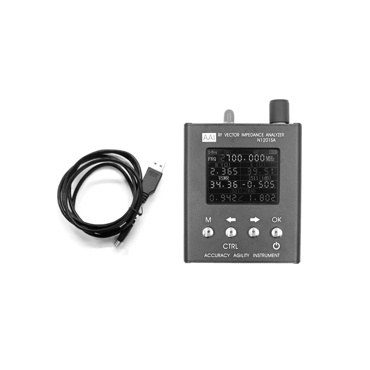 N1201SA 140MHz - 2.7GHz UV RF Vector Impedance ANT SWR Antenna Analyzer Meter Tester Resistance/Impedance/SWR
N1201SA 140MHz - 2.7GHz UV RF Vector Impedance ANT SWR Antenna Analyzer Meter Tester Resistance/Impedance/SWR