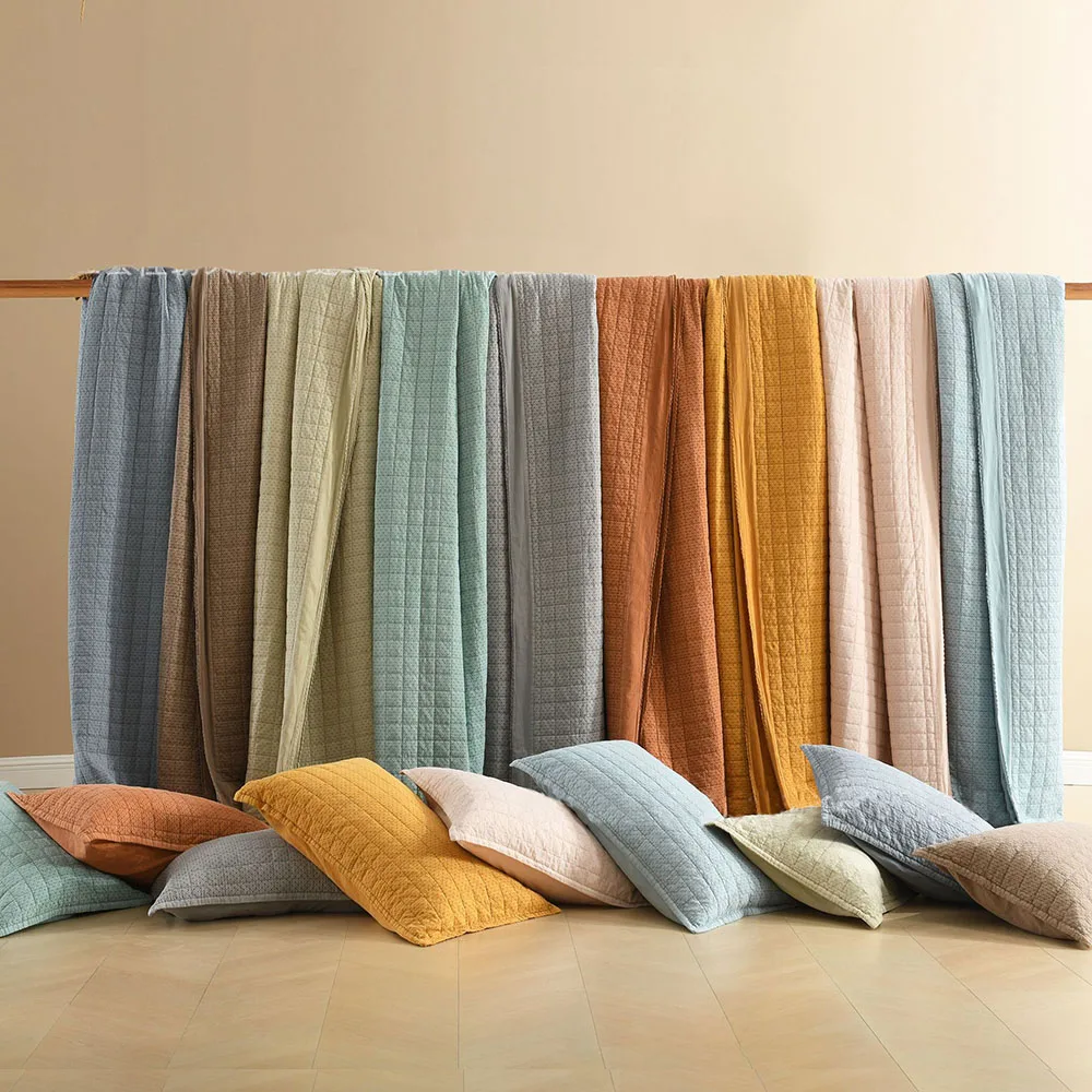 Luxury Enzyme Washed Quilted Bedspread Set - Eco-Dyed Jacquard 3 Piece Coverlet Breathable Summer Quilt for Master Bedroom Queen
Luxury Enzyme Washed Quilted Bedspread Set - Eco-Dyed Jacquard 3 Piece Coverlet Breathable Summer Quilt for Master Bedroom Queen