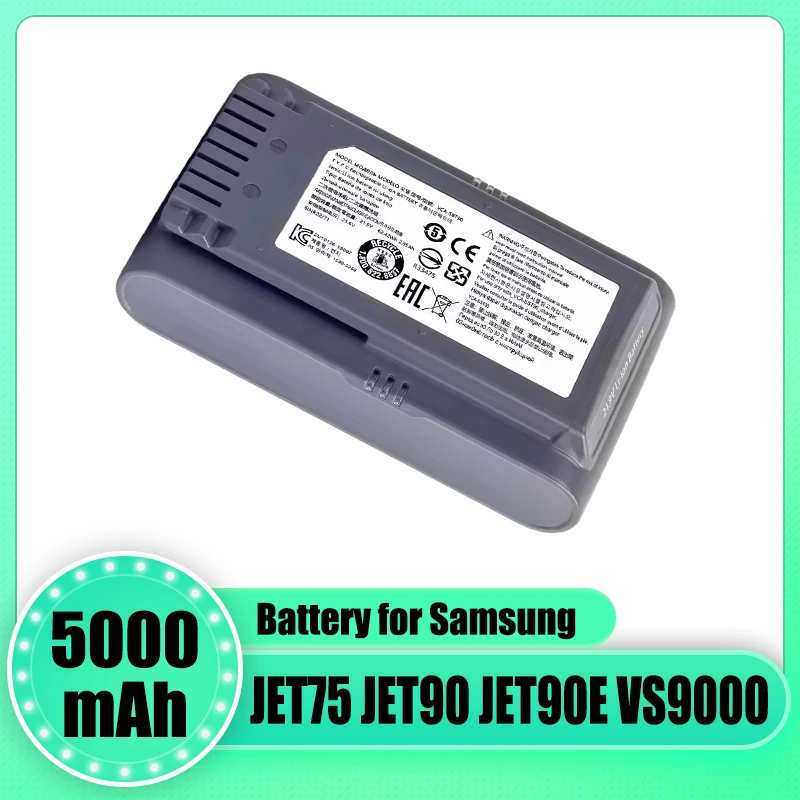 For Samsung VCA-SBT90 Jet90 Jet75 wireless handheld vacuum cleaner battery replacement, 21.6V 5000mAh
For Samsung VCA-SBT90 Jet90 Jet75 wireless handheld vacuum cleaner battery replacement, 21.6V 5000mAh