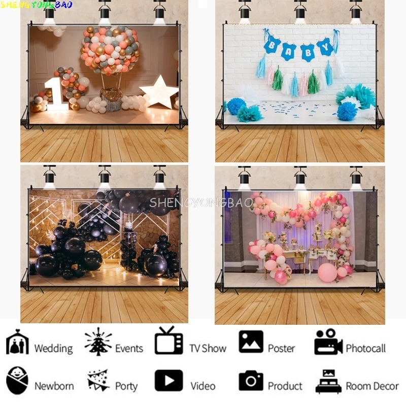 Newborn Baby Birthday Background First Birthday Party Balloon Flower Portrait Backdrop Photography Photo Studio LGH-08
Newborn Baby Birthday Background First Birthday Party Balloon Flower Portrait Backdrop Photography Photo Studio LGH-08