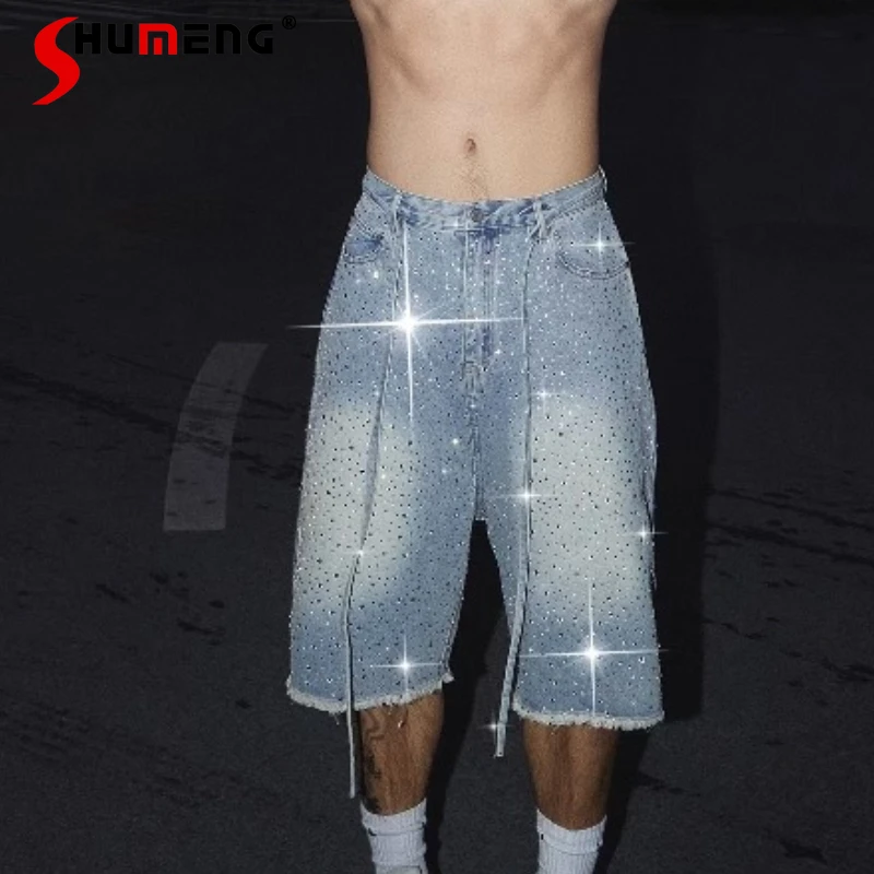 Men's 2025 Summer New High-end Loose Fashion Versatile Diamond Cropped Denim Pants American Style Retro Diamond-encrusted Jeans
Men's 2025 Summer New High-end Loose Fashion Versatile Diamond Cropped Denim Pants American Style Retro Diamond-encrusted Jeans