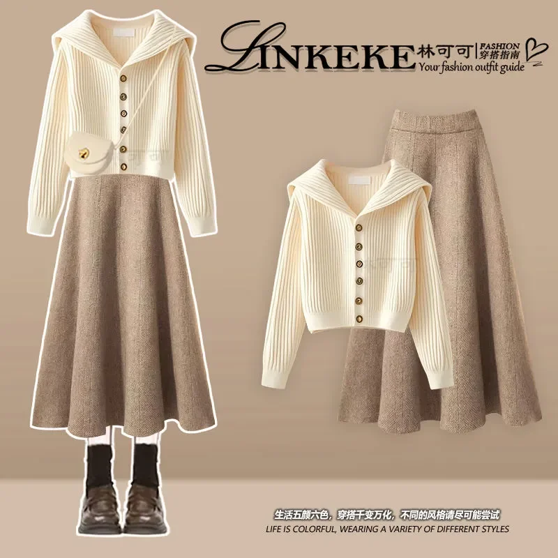 Autumn 2025 New Suit Knitted Top with Fashion High Waist Skirt Two-piece Set
Autumn 2025 New Suit Knitted Top with Fashion High Waist Skirt Two-piece Set