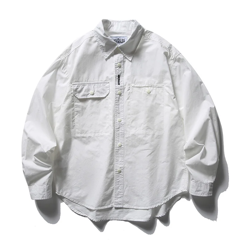 Pure Cotton Long Sleeve Shirt Men Streetwear Fashion Loose Casual Vintage Techwear Cargo Shirts Blouses
Pure Cotton Long Sleeve Shirt Men Streetwear Fashion Loose Casual Vintage Techwear Cargo Shirts Blouses