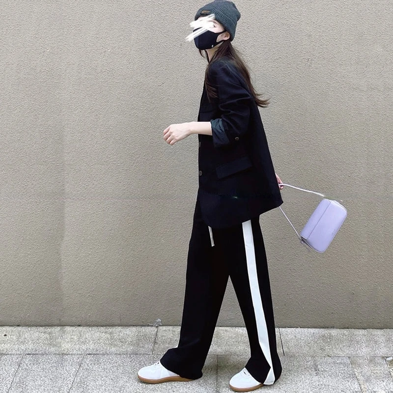 Wide Leg Pants Women Fashion Drawstring Streetwear High Waist Loose Casual All-match Mopping Vintage Side-stripe Chic Students
Wide Leg Pants Women Fashion Drawstring Streetwear High Waist Loose Casual All-match Mopping Vintage Side-stripe Chic Students