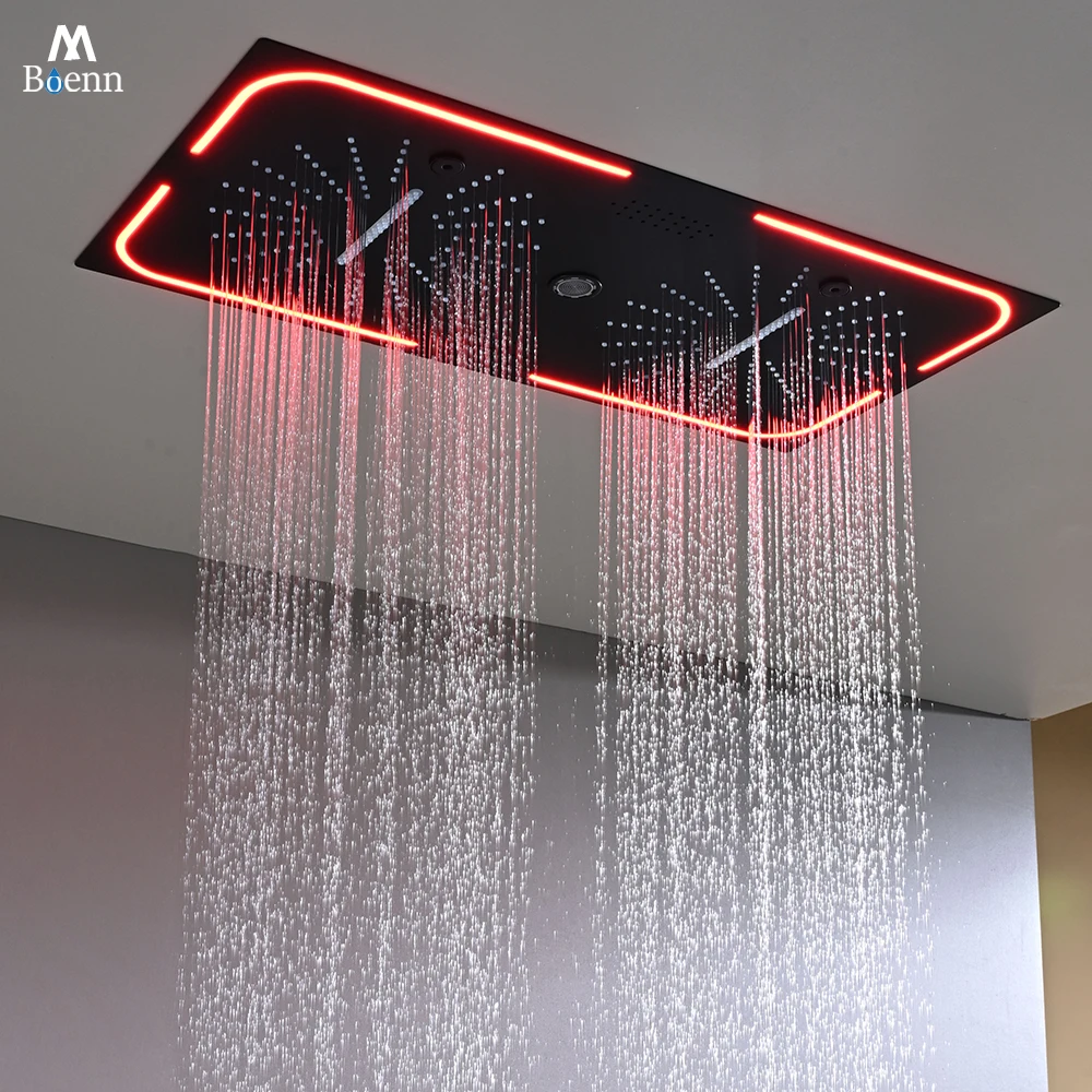 M Boenn Black Shower Head Luxurious Waterfall Showerhead Bathroom Accessories Ceiling Smart LED Lighting Rainfall Shower Panel
M Boenn Black Shower Head Luxurious Waterfall Showerhead Bathroom Accessories Ceiling Smart LED Lighting Rainfall Shower Panel