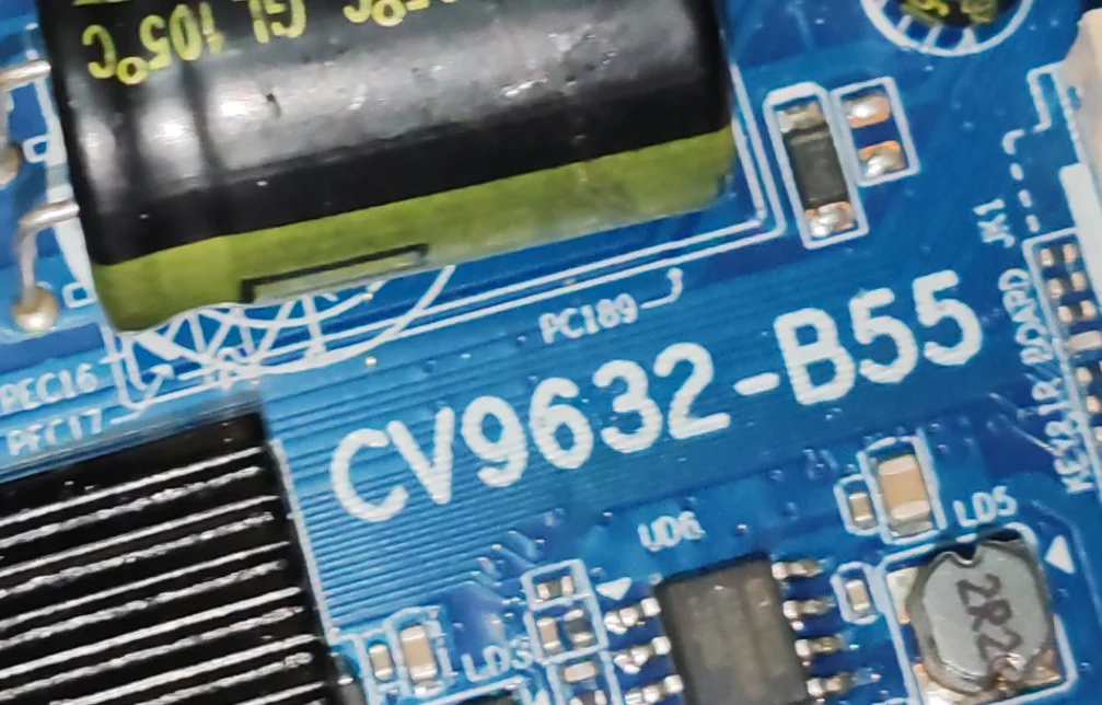 CV9632-B55 4K WIFI network three in one TV motherboard, tested well, physical photo for 132--135 590ma
CV9632-B55 4K WIFI network three in one TV motherboard, tested well, physical photo for 132--135 590ma
