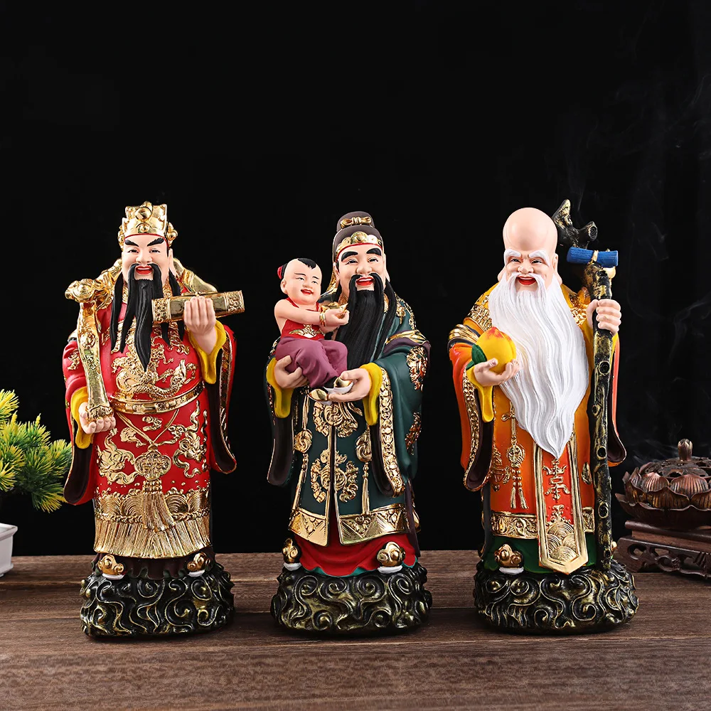 Fortune, Longevity, Three Stars, Buddha Happiness and Wealth Ornament Home Resin Statue
Fortune, Longevity, Three Stars, Buddha Happiness and Wealth Ornament Home Resin Statue