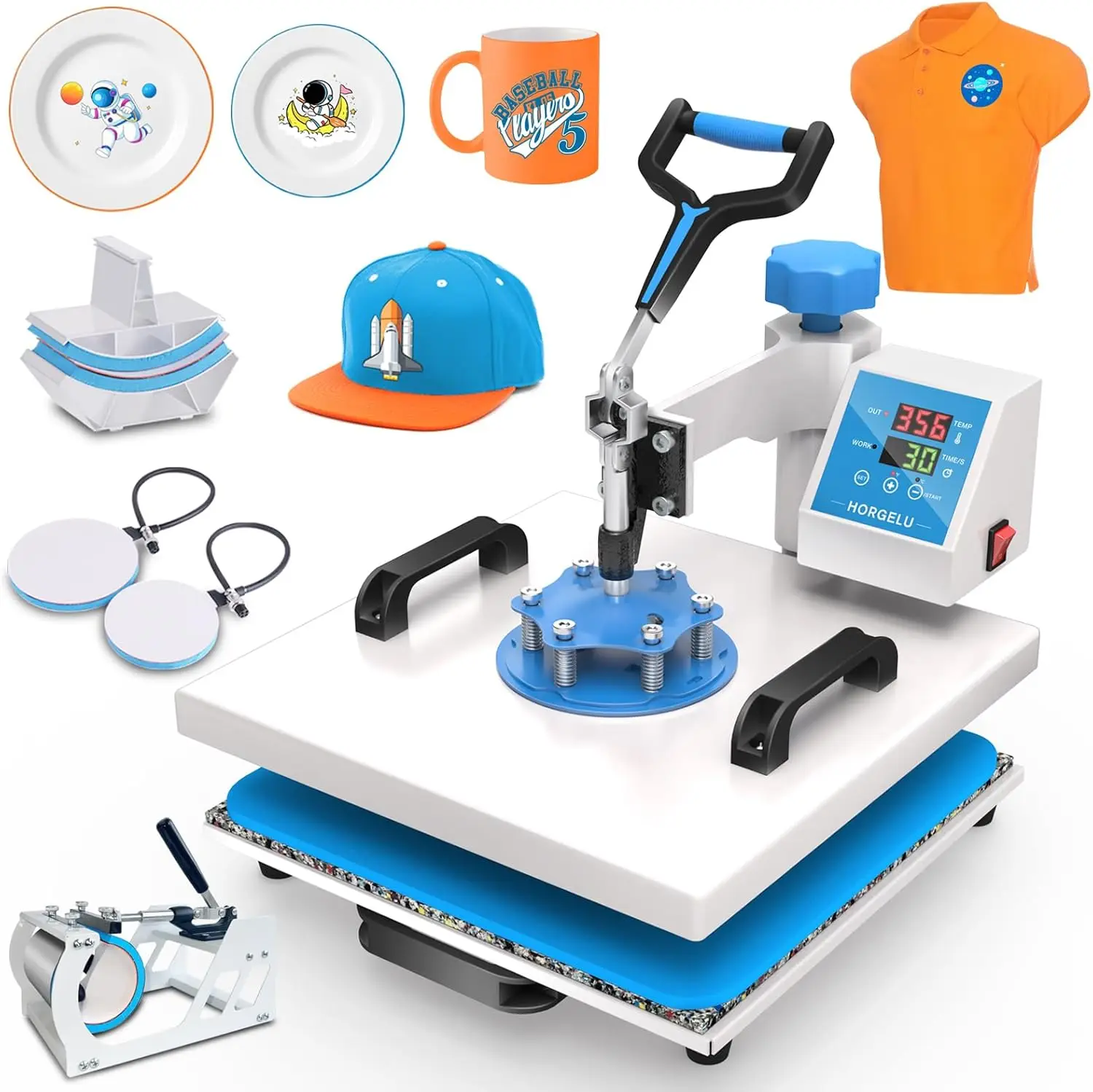 5 in 1 Heat Press Machine 15x15 Inch Heat Transfer Machine 360-Degree Swing Away Multifunction
5 in 1 Heat Press Machine 15x15 Inch Heat Transfer Machine 360-Degree Swing Away Multifunction