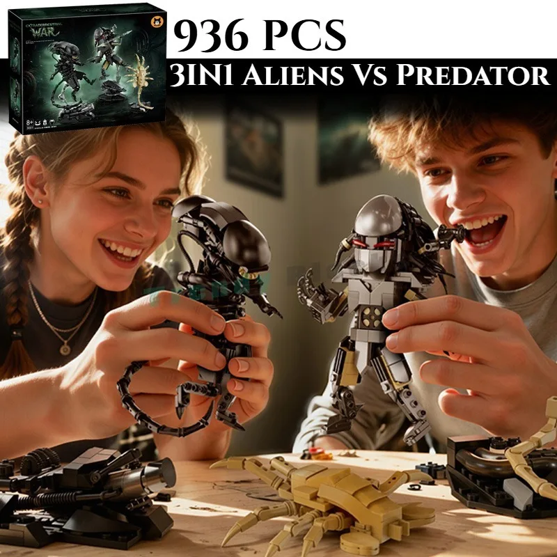 936PCS Aliens Vs Predator 3 Models Building Blocks,Horror Movie Space Monster Action Figures Decor Bricks Toys For Boy Kids Gift
936PCS Aliens Vs Predator 3 Models Building Blocks,Horror Movie Space Monster Action Figures Decor Bricks Toys For Boy Kids Gift