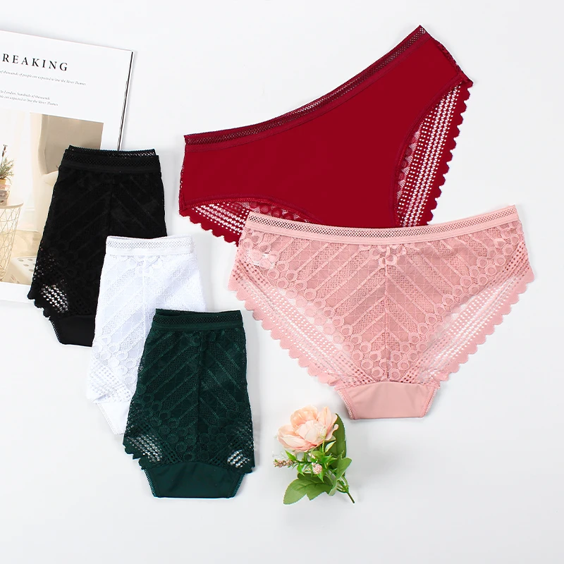 5Pcs/Set Lace Women's Panties Ice Silk Seamless Underwear Female Transparent Briefs Mid-Rise Lady Panty Woman Lingerie Sexy
5Pcs/Set Lace Women's Panties Ice Silk Seamless Underwear Female Transparent Briefs Mid-Rise Lady Panty Woman Lingerie Sexy