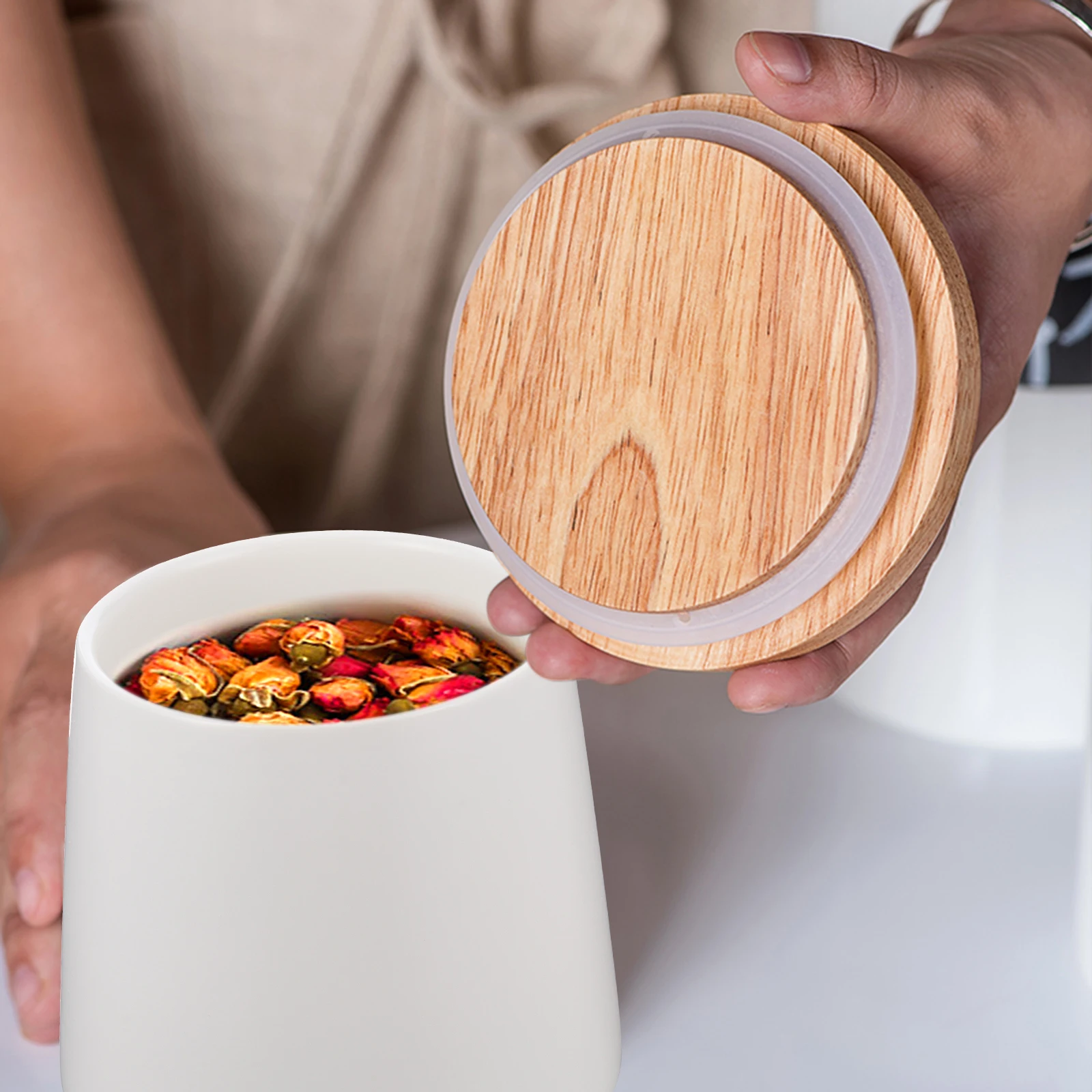 Storage Jar Cereal Bottle Grain Holding Can Kitchen Canisters Food Holder Ceramics Sealing Container Tank
Storage Jar Cereal Bottle Grain Holding Can Kitchen Canisters Food Holder Ceramics Sealing Container Tank
