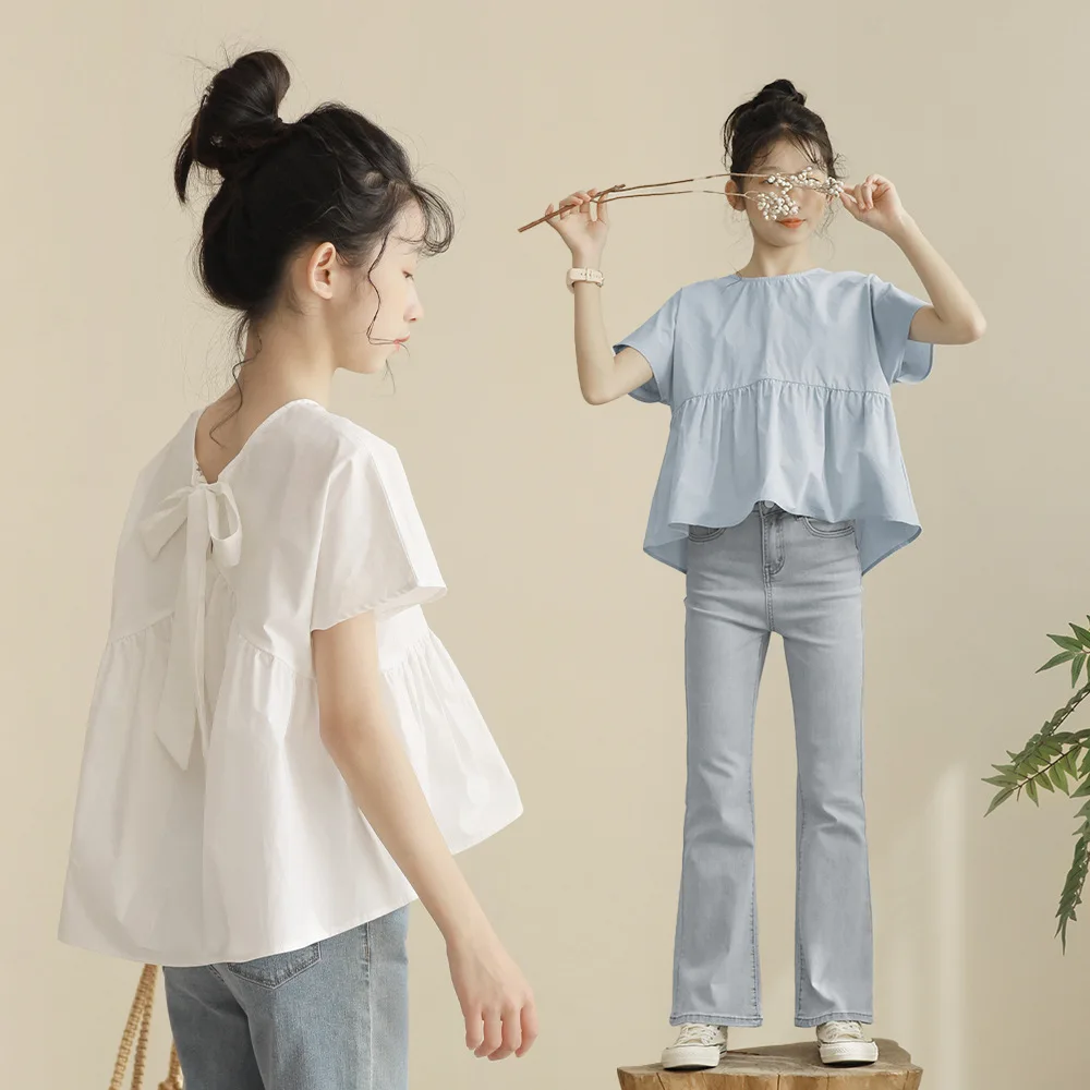Teenager Girls Doll Shirt 2023 Summer New Fashionable Design Sense Sweet Casual Simple Solid Color Girls Top T Shirt
Teenager Girls Doll Shirt 2023 Summer New Fashionable Design Sense Sweet Casual Simple Solid Color Girls Top T Shirt