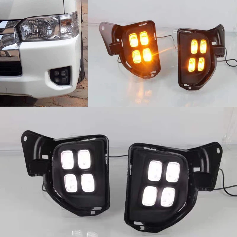 Led Daytime Running Lights Fog Lamps For Hiace 2014-2017 2018 LED Fog Lamp Cover 12v Headlight With Yellow Turn Signal Lights
Led Daytime Running Lights Fog Lamps For Hiace 2014-2017 2018 LED Fog Lamp Cover 12v Headlight With Yellow Turn Signal Lights