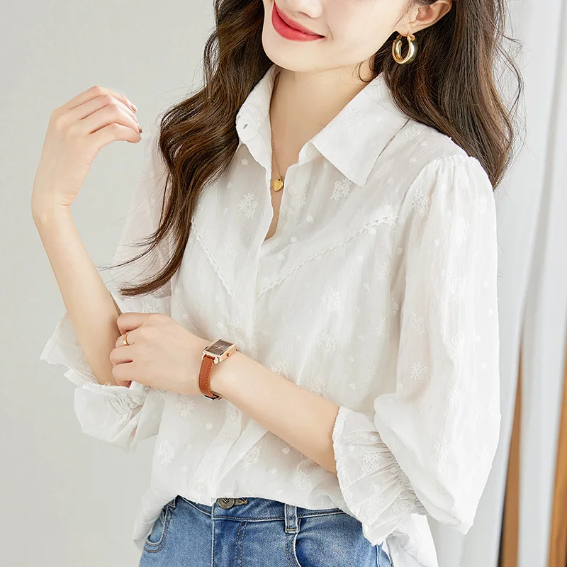 Pure Cotton Embroidered Long Sve Women's irt Spring Faion Ladies' Blouse Comfortable Breathable Commute Sle Chinese ...
Pure Cotton Embroidered Long Sve Women's irt Spring Faion Ladies' Blouse Comfortable Breathable Commute Sle Chinese ...