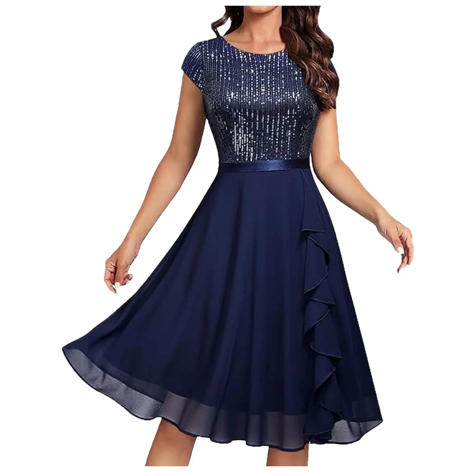 2025 Women's Short Sleeve Bridal Friend Dress For Wedding Lace Chiffon Mid Length Formal Evening Dress Party Clubwaer Dresses
2025 Women's Short Sleeve Bridal Friend Dress For Wedding Lace Chiffon Mid Length Formal Evening Dress Party Clubwaer Dresses