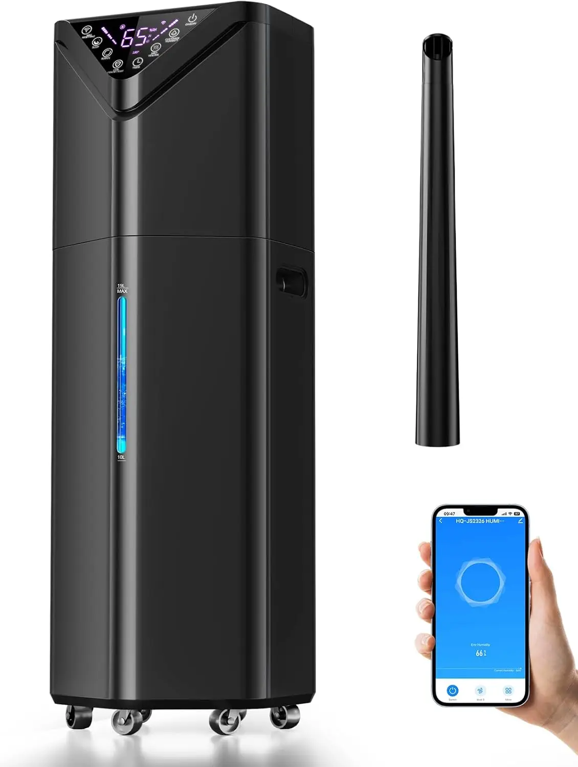 5-Gallon Large Room Humidifier, 19L Capacity, 2800 sq ft Coverage, 6 Mist Modes & Auto Rotation for Home Office
5-Gallon Large Room Humidifier, 19L Capacity, 2800 sq ft Coverage, 6 Mist Modes & Auto Rotation for Home Office