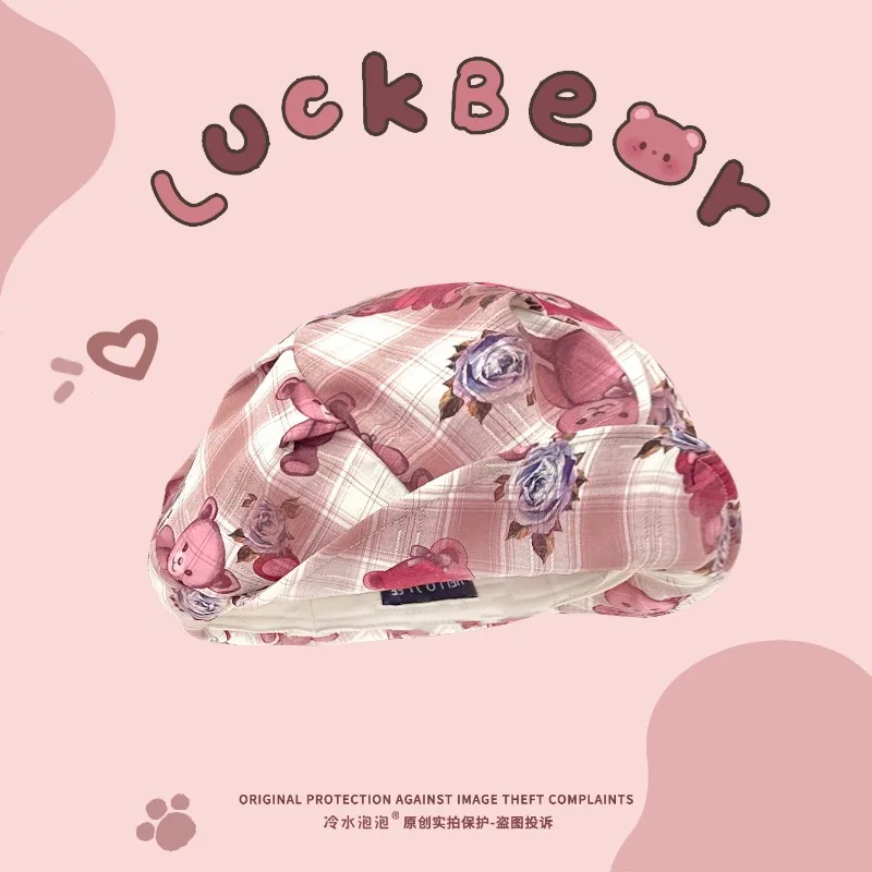 Spring and Autumn Cute Cartoon Bear Plaid Brim Newsboy Cap Street Fashion Soft Brim Sunshade Star Anise Beret for Women's
Spring and Autumn Cute Cartoon Bear Plaid Brim Newsboy Cap Street Fashion Soft Brim Sunshade Star Anise Beret for Women's