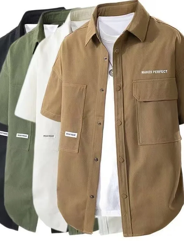 Men's Loose Fit Short Sleeve Shirt Outdoor Wear Resistant Polyester Fiber Youth Fashion Breathable Summer Workwear Jacket
Men's Loose Fit Short Sleeve Shirt Outdoor Wear Resistant Polyester Fiber Youth Fashion Breathable Summer Workwear Jacket