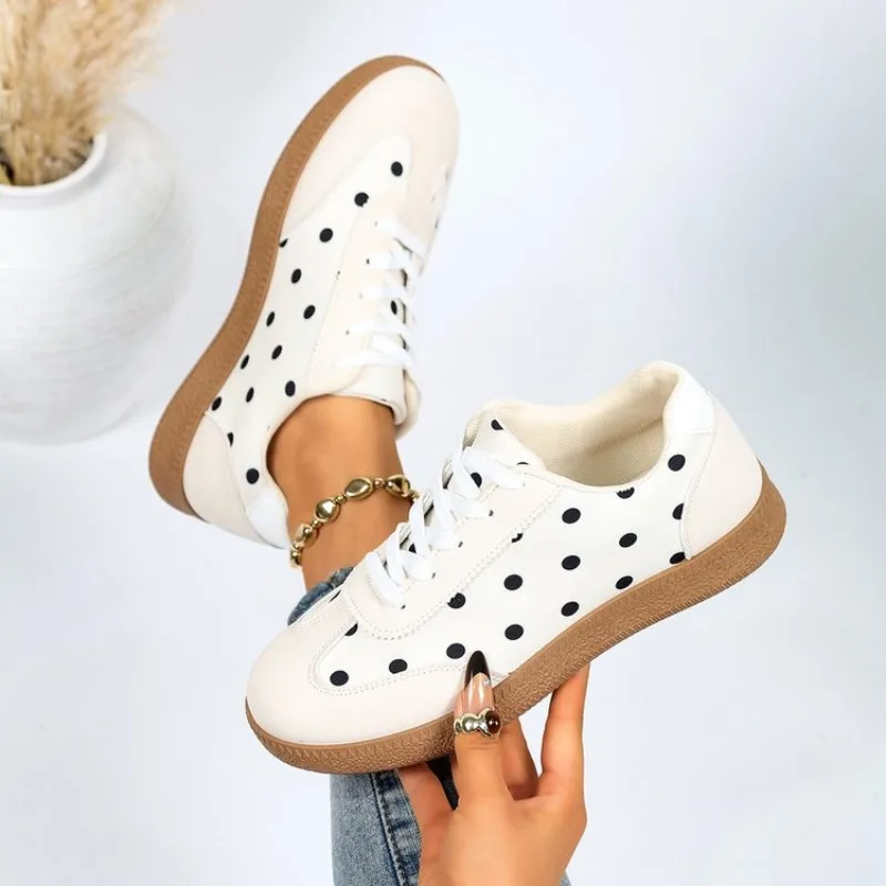 Women's Sneakers Lace Up Round Toe Polka Dot Pattern Mixed Texture Textured Sole Casual Everyday Outdoor Walking Daily Footwear
Women's Sneakers Lace Up Round Toe Polka Dot Pattern Mixed Texture Textured Sole Casual Everyday Outdoor Walking Daily Footwear