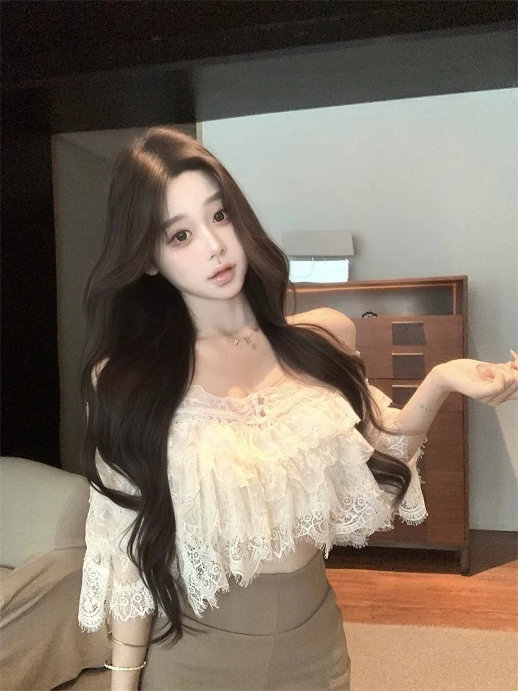 Pure Desire Lace irt Женский ор Sle на одно плечо Базовый слой Топ Корейская версия Прямой крой Полый ор Све
Pure Desire Lace irt Женский ор Sle на одно плечо Базовый слой Топ Корейская версия Прямой крой Полый ор Све