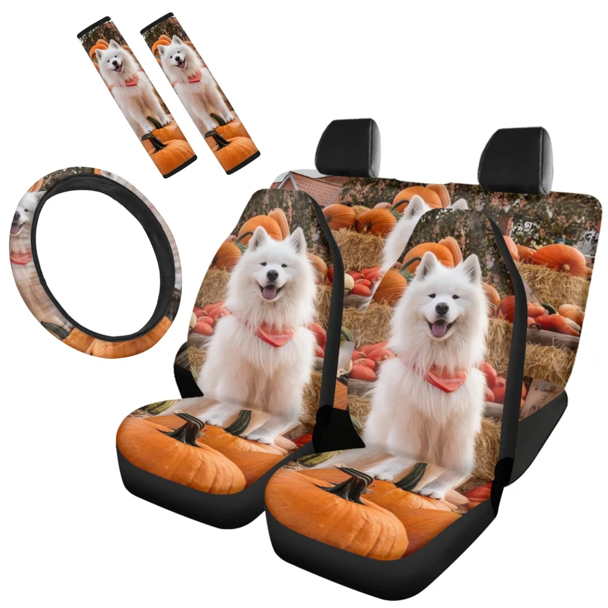 New Kawaii Samoyed White Dog Pattern 7Pcs Interior Spare Parts Seat Belt Steering Wheel Covers High Quality Interior Accessories 
New Kawaii Samoyed White Dog Pattern 7Pcs Interior Spare Parts Seat Belt Steering Wheel Covers High Quality Interior Accessories