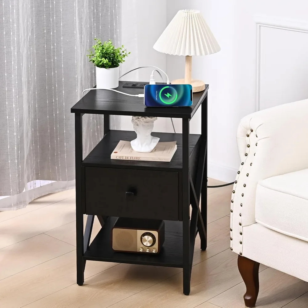 Nightstand Set of 2 with Charging Station and USB Ports, Black End Tables Set of 2 with Outlets, Bedside Table End Tables
Nightstand Set of 2 with Charging Station and USB Ports, Black End Tables Set of 2 with Outlets, Bedside Table End Tables