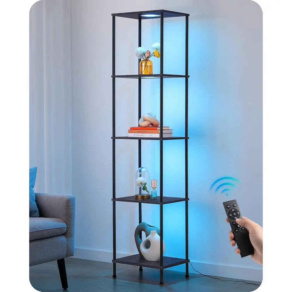 EDISHINE RGBW ern loor Lamp, 5-Tier Display Shel with Light, Adjustable Brightn& Color Temperature, 3 Lighting es, Remote Contro
EDISHINE RGBW ern loor Lamp, 5-Tier Display Shel with Light, Adjustable Brightn& Color Temperature, 3 Lighting es, Remote Contro