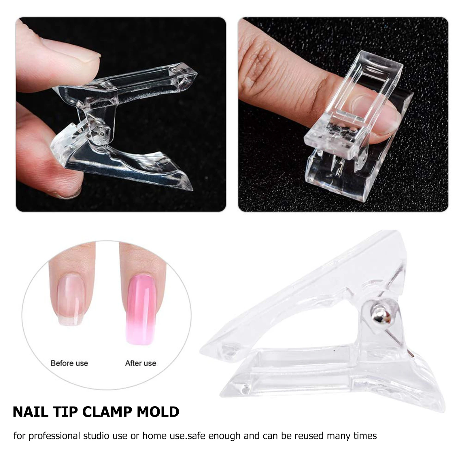 10pcs Nail Crystal Clamp Mold for Extension DIY Acrylic Sharp Finger Manicure Reusable Plastic Safe Durable Salon Home
10pcs Nail Crystal Clamp Mold for Extension DIY Acrylic Sharp Finger Manicure Reusable Plastic Safe Durable Salon Home